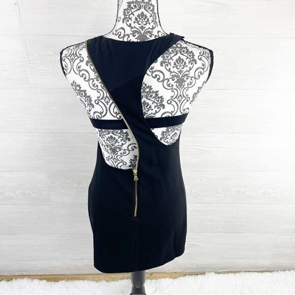 Alice + Olivia Ellie Asymmetrical Zipper Racer Back Silk Blend Mini Dress - Picture 7 of 12